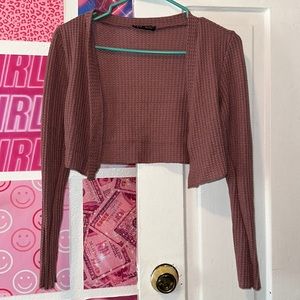 Mauve Cropped Cardigan